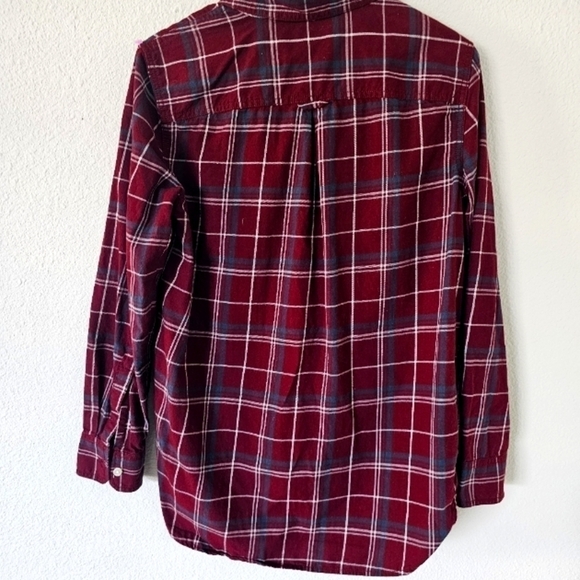 Banana Republic Shirt Womens XS Plaid Button Up Pockets Long Sleeve Red … - Picture 2 of 8